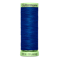 03 Нить Top Stitch 30/30 м для декоративной отстрочки, 100% полиэстер Gutermann 744506 (214 т.лазурный)