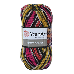 Пряжа YarnArt 'Crazy color' 100гр 260м (25% шерсть,75% акрил)