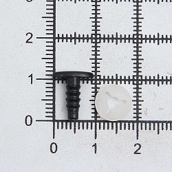 Глазки овальные плоские, с фиксатором, цв. черный, 10*4мм, 24 шт/упак