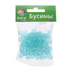 2008 Бусины пластиковые, полупроз., матовые цвет., круглые, 8мм, 20гр,70(+/-5)шт/упак, Astra&Craft