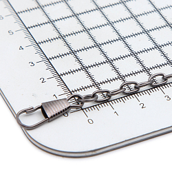 7598516 Цепочка для сумки с карабинами железо 120+/-5см 5*7мм, цв. чёрный никель