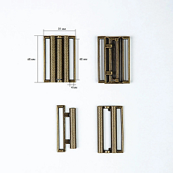 69202 Пряжка-застежка 40мм (45*31мм) металл, латунь BIG