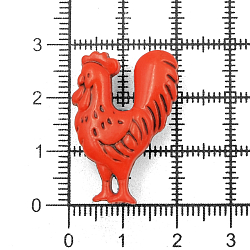 Пуговица 'Петух' 48L (30мм) на ножке, пластик