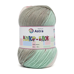 Пряжа Astra Premium 'Колор-блок' (Color-block) 143гр. 500м (100% акрил)