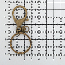 25637 Кольцо для ключей с карабином, 30мм/35х23мм/20х9мм, 1шт, бронза