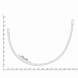 2762 Косточки (каркасы) для бюстгальтера тип 15, (90) 275мм, металл, белый, Arta-F