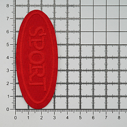 LA557 Термоаппликация овал 'SPORT' 75мм*30мм